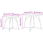 vidaXL Side Table Set 2 pcs Sonoma oak and Black 50 x 50 x 50 cm Lucy And Phil Academy Lucy And Phil Academy