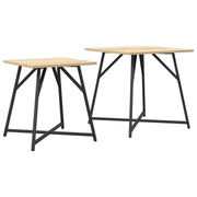 vidaXL Side Table Set 2 pcs Sonoma oak and Black 50 x 50 x 50 cm Lucy And Phil Academy Lucy And Phil Academy