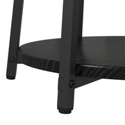 vidaXL Side Table Set with Shelf 2 pcs Black oak 50 x 50 x 51 cm Lucy And Phil Academy Lucy And Phil Academy