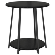 vidaXL Side Table Set with Shelf 2 pcs Black oak 50 x 50 x 51 cm Lucy And Phil Academy Lucy And Phil Academy