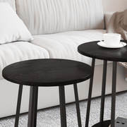 vidaXL Side Table Set with Shelf 2 pcs Black oak 50 x 50 x 51 cm Lucy And Phil Academy Lucy And Phil Academy