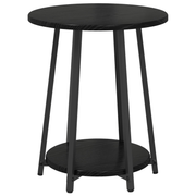 vidaXL Side Table Set with Shelf 2 pcs Black oak 50 x 50 x 51 cm Lucy And Phil Academy Lucy And Phil Academy