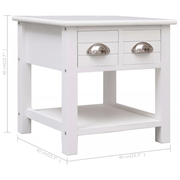 vidaXL Side Table White 40x40x40 cm Paulownia Wood Lucy And Phil Academy Lucy And Phil Academy