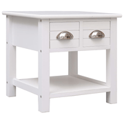 vidaXL Side Table White 40x40x40 cm Paulownia Wood Lucy And Phil Academy Lucy And Phil Academy
