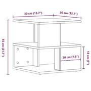 vidaXL Side Table with Shelf Old Wood 30 x 30 x 55 cm Engineered Wood Lucy And Phil Academy Lucy And Phil Academy