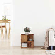 vidaXL Side Table with Shelf Old Wood 30 x 30 x 55 cm Engineered Wood Lucy And Phil Academy Lucy And Phil Academy