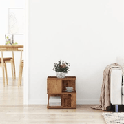 vidaXL Side Table with Shelf Old Wood 30 x 30 x 55 cm Engineered Wood Lucy And Phil Academy Lucy And Phil Academy