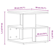 vidaXL Side Table with Shelf Old Wood 30 x 30 x 55 cm Engineered Wood Lucy And Phil Academy Lucy And Phil Academy
