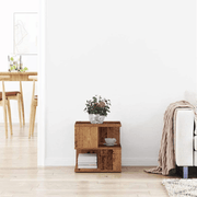 vidaXL Side Table with Shelf Old Wood 30 x 30 x 55 cm Engineered Wood Lucy And Phil Academy Lucy And Phil Academy