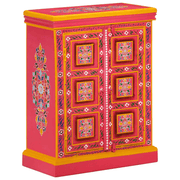 vidaXL Sideboard Solid Mango Wood Pink Hand Painted Lucy And Phil Academy Lucy And Phil Academy