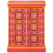 vidaXL Sideboard Solid Mango Wood Pink Hand Painted Lucy And Phil Academy Lucy And Phil Academy
