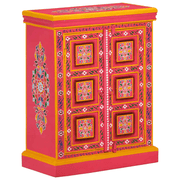 vidaXL Sideboard Solid Mango Wood Pink Hand Painted Lucy And Phil Academy Lucy And Phil Academy