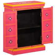 vidaXL Sideboard Solid Mango Wood Pink Hand Painted Lucy And Phil Academy Lucy And Phil Academy