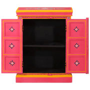 vidaXL Sideboard Solid Mango Wood Pink Hand Painted Lucy And Phil Academy Lucy And Phil Academy