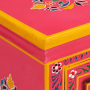 vidaXL Sideboard Solid Mango Wood Pink Hand Painted Lucy And Phil Academy Lucy And Phil Academy