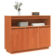vidaXL Sideboard Wax Brown 104.5 x 34 x 80 cm Solid Pine Wood Lucy And Phil Academy Lucy And Phil Academy