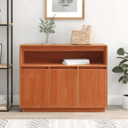 vidaXL Sideboard Wax Brown 104.5 x 34 x 80 cm Solid Pine Wood Lucy And Phil Academy Lucy And Phil Academy