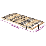 vidaXL Slatted Bed Base Brown 100 x 190 cm Solid beech wood Lucy And Phil Academy Lucy And Phil Academy