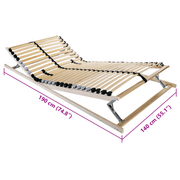 vidaXL Slatted Bed Base Brown 140 x 190 cm Solid beech wood Lucy And Phil Academy Lucy And Phil Academy