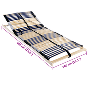 vidaXL Slatted Bed Base Brown 140 x 190 cm Solid beech wood Lucy And Phil Academy Lucy And Phil Academy