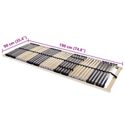 vidaXL Slatted Bed Base Brown 90 x 190 cm Solid beech wood Lucy And Phil Academy Lucy And Phil Academy