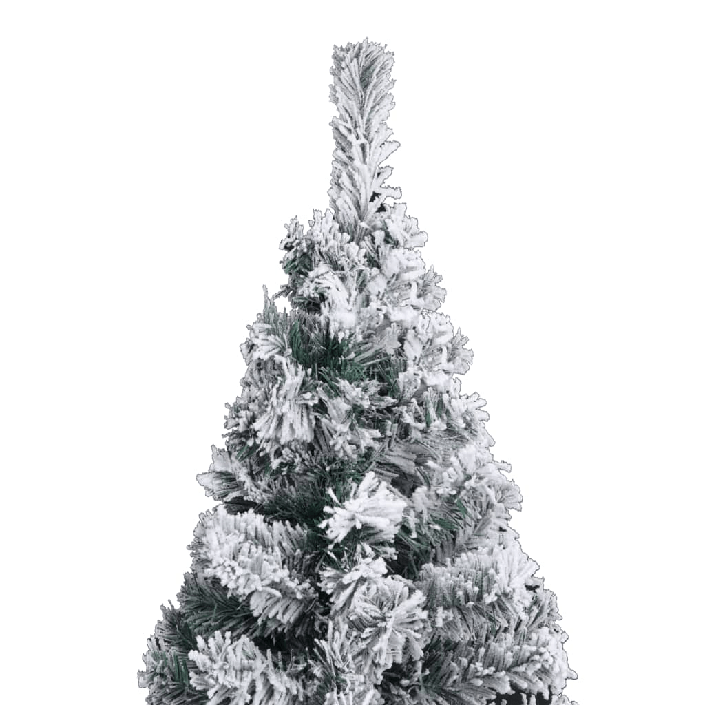 vidaXL Slim Artificial Christmas Tree with Flocked Snow Green 150 cm PVC Lucy And Phil Academy Lucy And Phil Academy