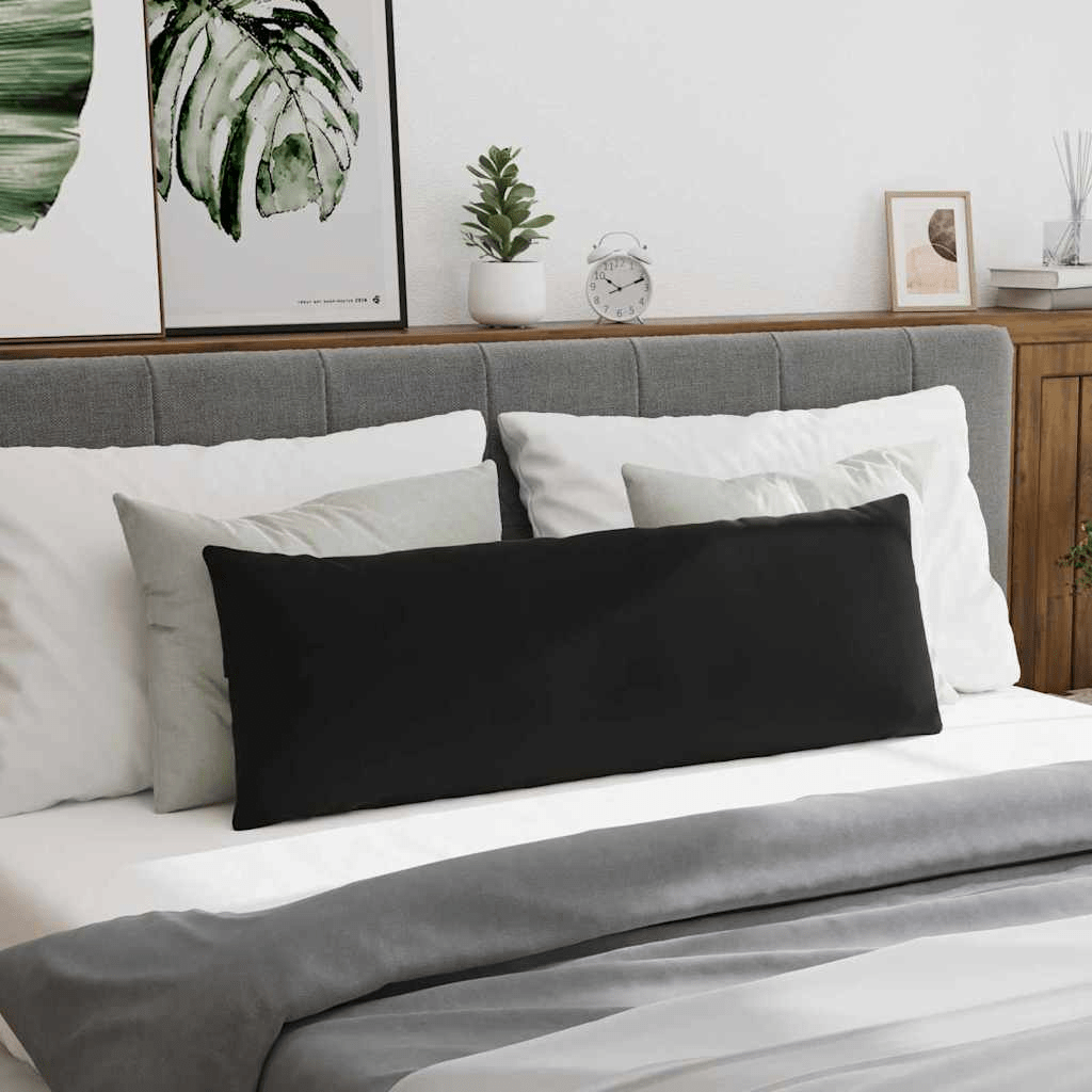 vidaXL Sofa Pillows 2 pcs Black 120 x 40 cm Corduroy Fabric Lucy And Phil Academy Lucy And Phil Academy