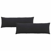 vidaXL Sofa Pillows 2 pcs Black 120 x 40 cm Corduroy Fabric Lucy And Phil Academy Lucy And Phil Academy