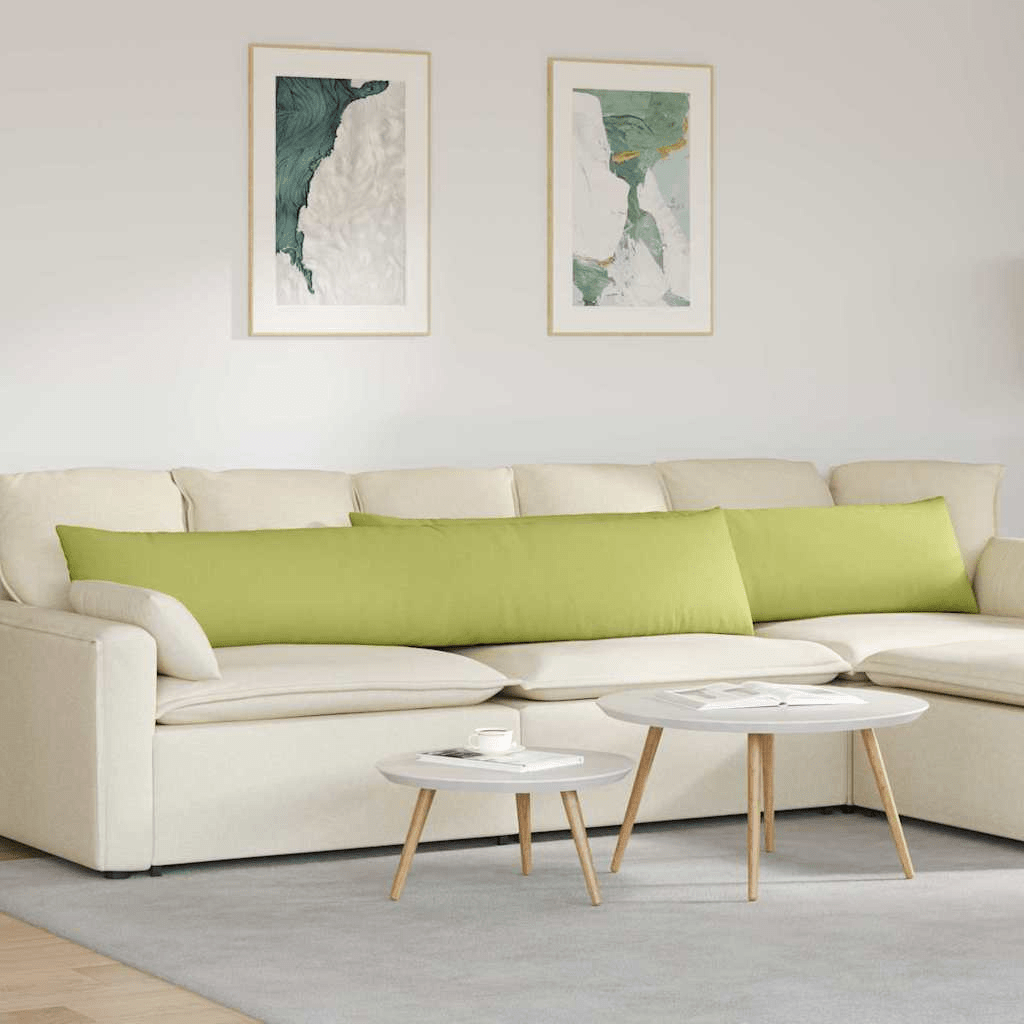 vidaXL Sofa Pillows 2 pcs Light Green 200 x 40 cm Fabric Lucy And Phil Academy Lucy And Phil Academy