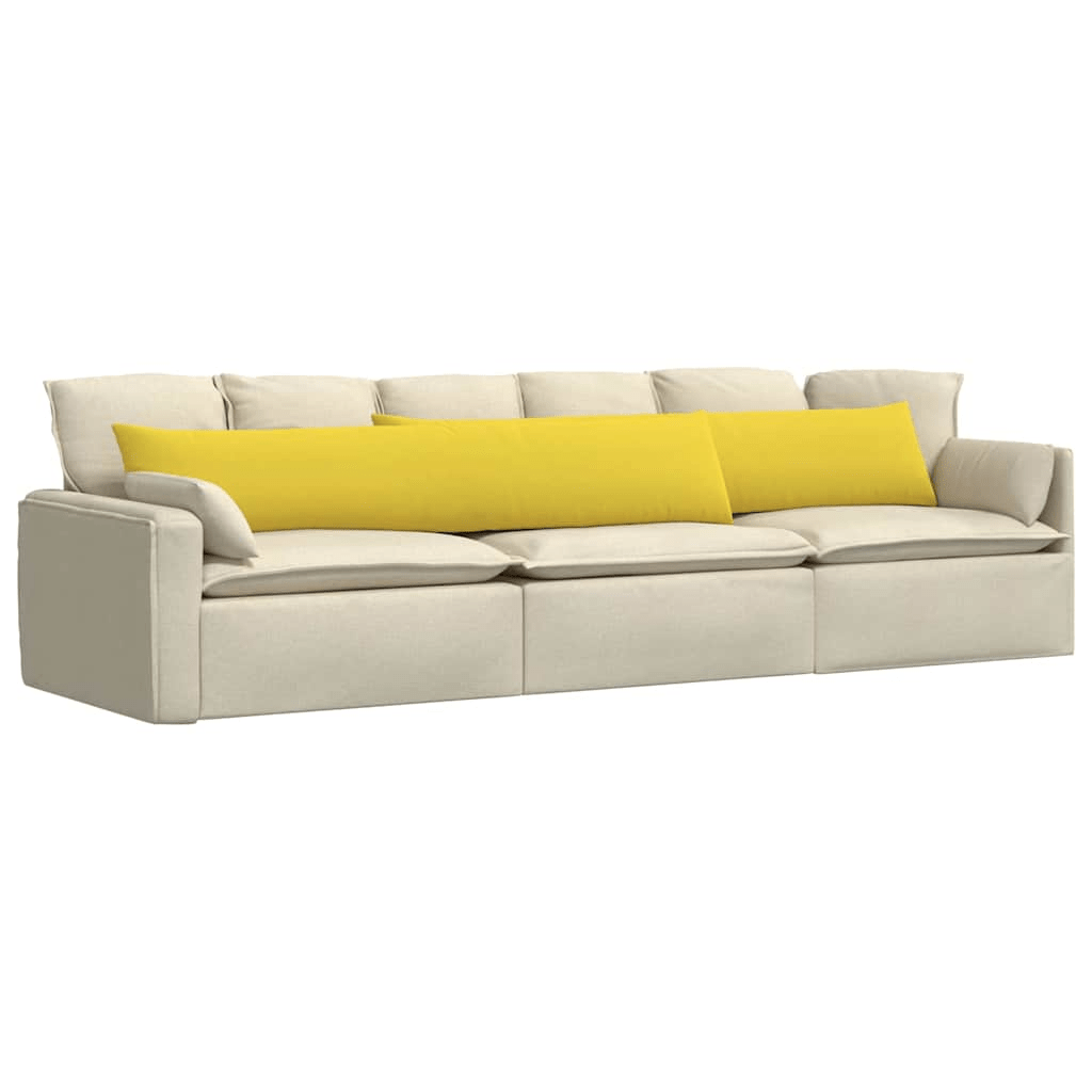 vidaXL Sofa Pillows 2 pcs Light Yellow 200 x 40 cm Fabric Lucy And Phil Academy Lucy And Phil Academy