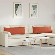 vidaXL Sofa Pillows 2 pcs Red Orange 120 x 40 cm Corduroy Fabric Lucy And Phil Academy Lucy And Phil Academy