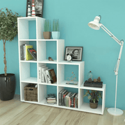 vidaXL Staircase Bookcase/Display Shelf 142 cm White Lucy And Phil Academy Lucy And Phil Academy