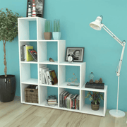 vidaXL Staircase Bookcase/Display Shelf 142 cm White Lucy And Phil Academy Lucy And Phil Academy