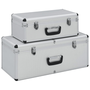 vidaXL Storage Cases 2 pcs Silver Aluminium Lucy And Phil Academy Lucy And Phil Academy