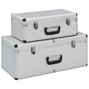 vidaXL Storage Cases 2 pcs Silver Aluminium Lucy And Phil Academy Lucy And Phil Academy