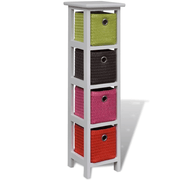 vidaXL Storage Rack with Multi - colour Baskets Paulownia Wood Lucy And Phil Academy Lucy And Phil Academy