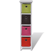 vidaXL Storage Rack with Multi - colour Baskets Paulownia Wood Lucy And Phil Academy Lucy And Phil Academy
