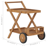 vidaXL Tea Trolley Solid Teak Wood Lucy And Phil Academy Lucy And Phil Academy