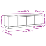 vidaXL TV Cabinet Brown 156 x 37 x 45 cm Engineered Wood Lucy And Phil Academy Lucy And Phil Academy
