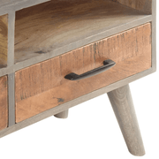 vidaXL TV Cabinet Grey 130x35x51 cm Solid Rough Mango Wood Lucy And Phil Academy Lucy And Phil Academy