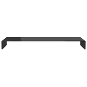 vidaXL TV Stand/Monitor Riser Glass Black 120x30x13 cm Lucy And Phil Academy Lucy And Phil Academy