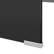 vidaXL TV Stand/Monitor Riser Glass Black 120x30x13 cm Lucy And Phil Academy Lucy And Phil Academy