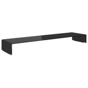 vidaXL TV Stand/Monitor Riser Glass Black 120x30x13 cm Lucy And Phil Academy Lucy And Phil Academy