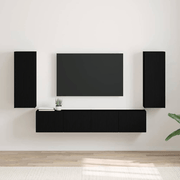 vidaXL TV Wall Cabinet 2 pcs Black 30 x 31 x 80 cm Engineered Wood Lucy And Phil Academy Lucy And Phil Academy