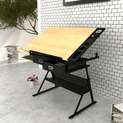 vidaXL Two Drawers Tiltable Tabletop Drawing Table with Stool Lucy And Phil Academy Lucy And Phil Academy