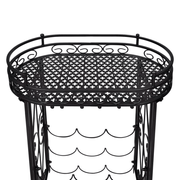 vidaXL Wine Rack with Glass Holder for 9 Bottles Metal Lucy And Phil Academy Lucy And Phil Academy