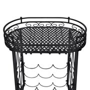 vidaXL Wine Rack with Glass Holder for 9 Bottles Metal Lucy And Phil Academy Lucy And Phil Academy