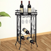 vidaXL Wine Rack with Glass Holder for 9 Bottles Metal Lucy And Phil Academy Lucy And Phil Academy