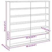 vidaXL Wooden Collector's Display Case Brown 60 x 8.5 x 54 cm Plywood Lucy And Phil Academy Lucy And Phil Academy