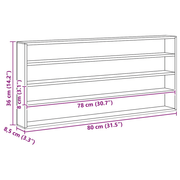 vidaXL Wooden Collector's Display Case Brown 80 x 8.5 x 36 cm Plywood Lucy And Phil Academy Lucy And Phil Academy